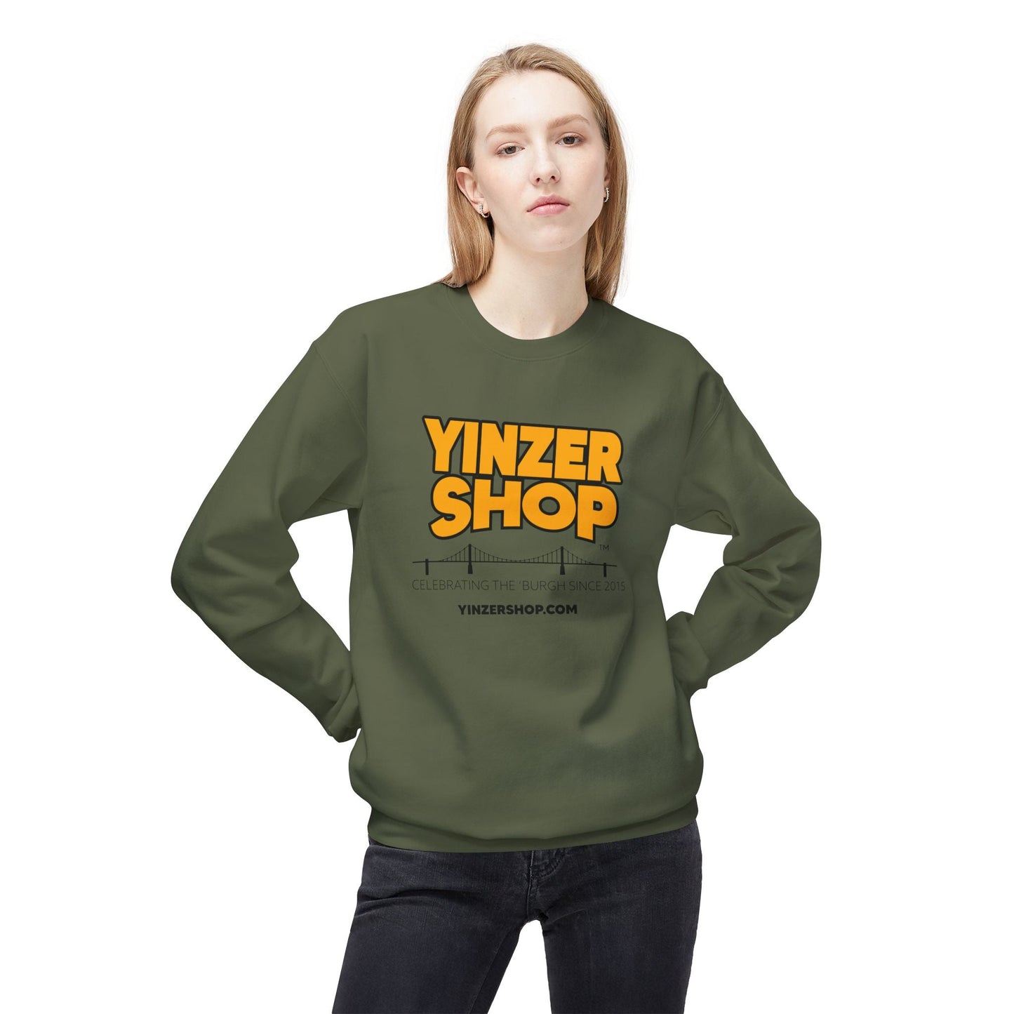 YinzerShop Serving Since 2015 - Gildan SF000 -Unisex Midweight Softstyle Fleece Crewneck Sweatshirt