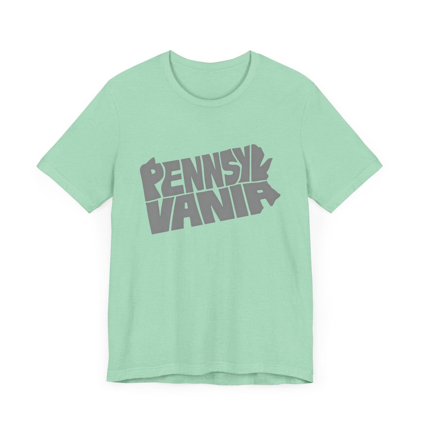 Pennsylvania State Map Typography Wordart Graphic -  Short Sleeve Tee