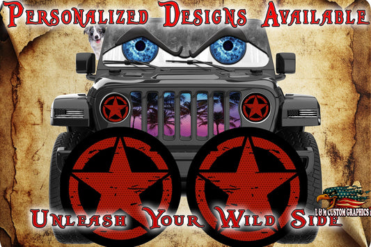 Oscar Mike star headlight decals