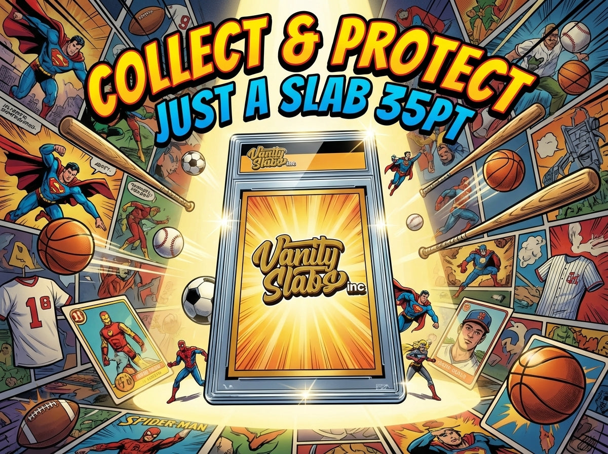 Vanity Slabs Holder 35pt Thickness for Standard Size Trading Cards Plastic Case for Baseball Football Hockey Basketball Cards