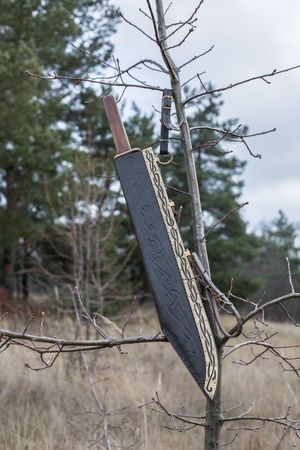 Custom Handmade Viking Seax Knife with Leather Sheath