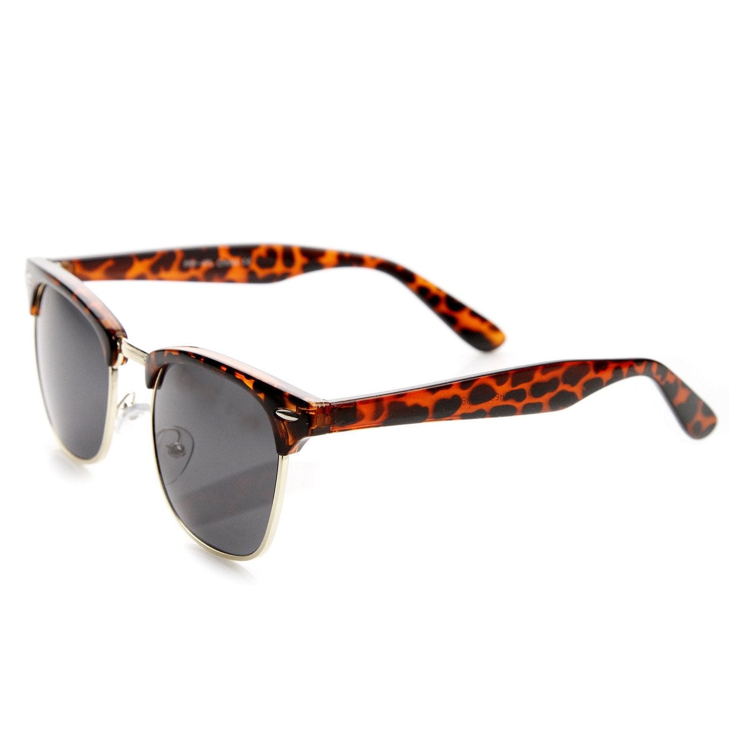 Vintage Half Frame Polarized Horned Rim Sunglasses 2936