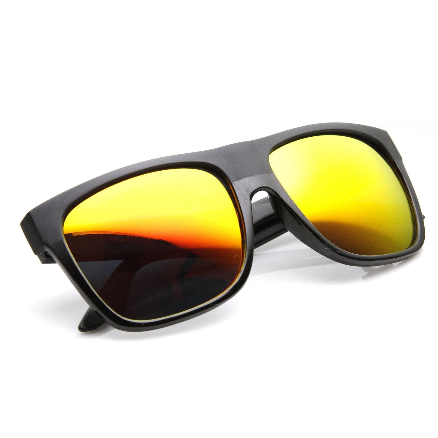 Frosted Retro Flat Top Candy Color Mirrored Lens Sunglasses 8610