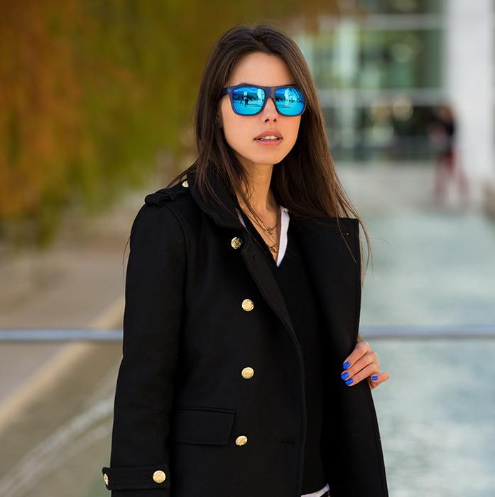 Frosted Retro Flat Top Candy Color Mirrored Lens Sunglasses 8610