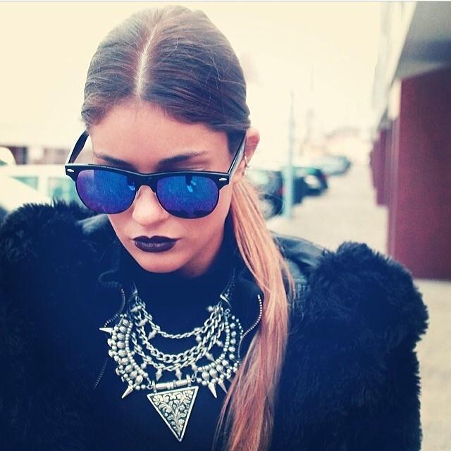 New Flash Mirrored Lens Horned Rim Half Frame Sunglasses 8927