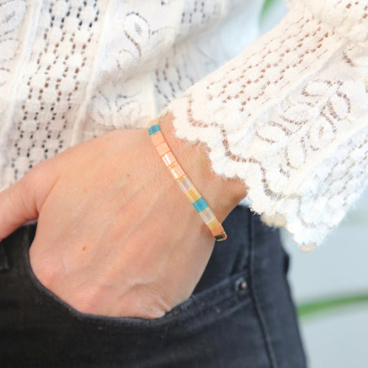 ARUBA BEACH - Tila Bead Bracelet - Large Size