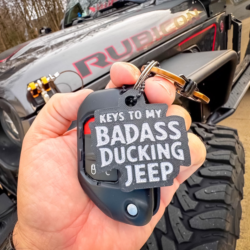 Badass Ducking Jeep Keychain