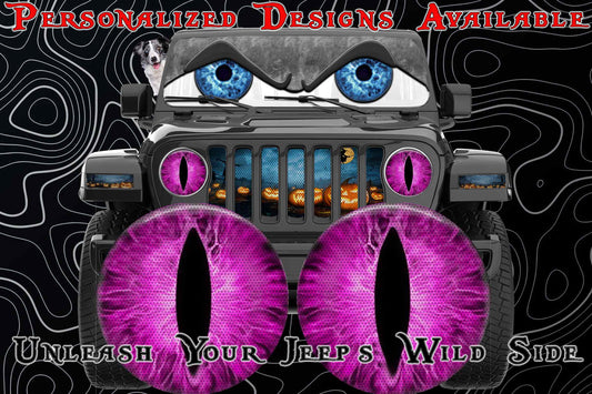 Hot pink cat eyes for the headlight