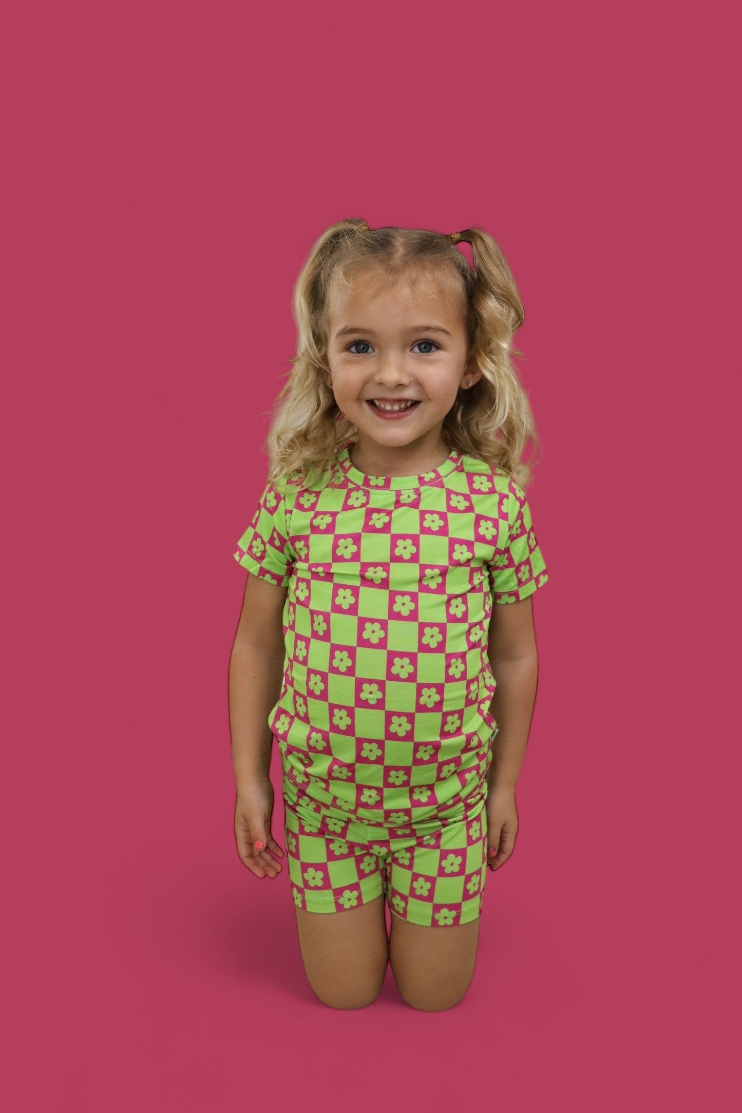 WILD DAISY CHECKERS DREAM SHORT SET