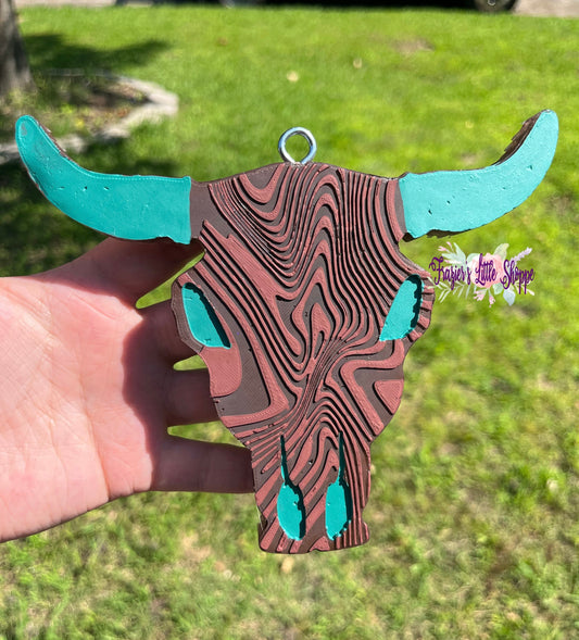 {Trippy Abstract Bull Skull} Small Medium Large Freshie Sizesl