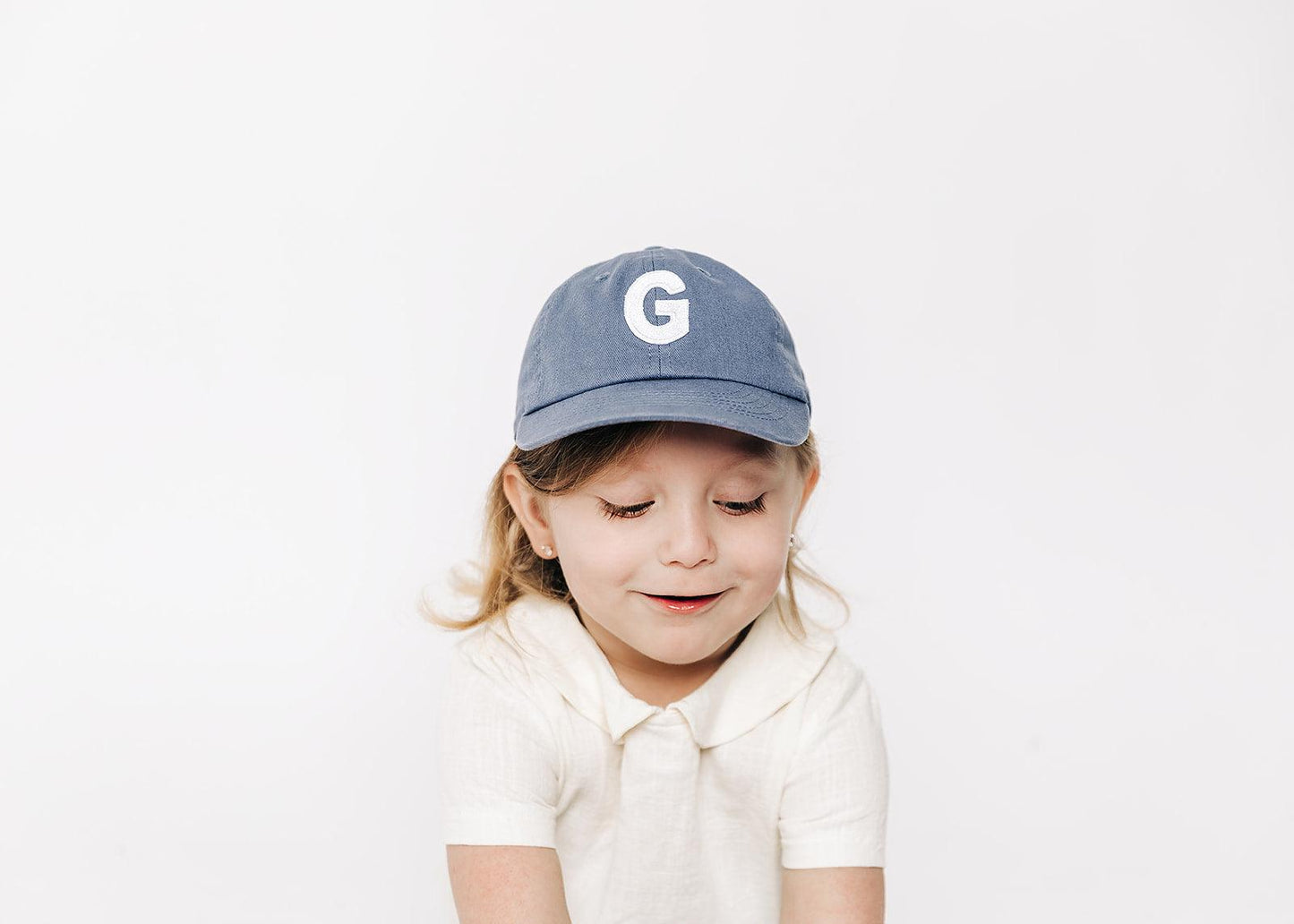 Dusty Blue Letter Baseball Hat
