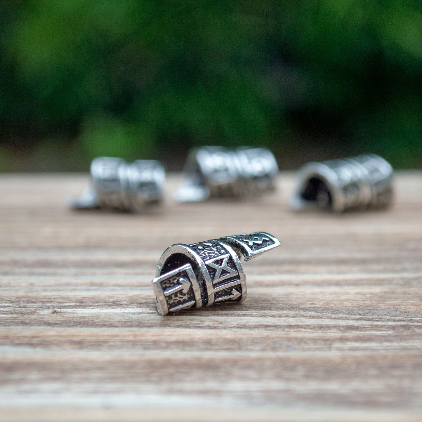 Rune Beard Rings - (Silver - 8)