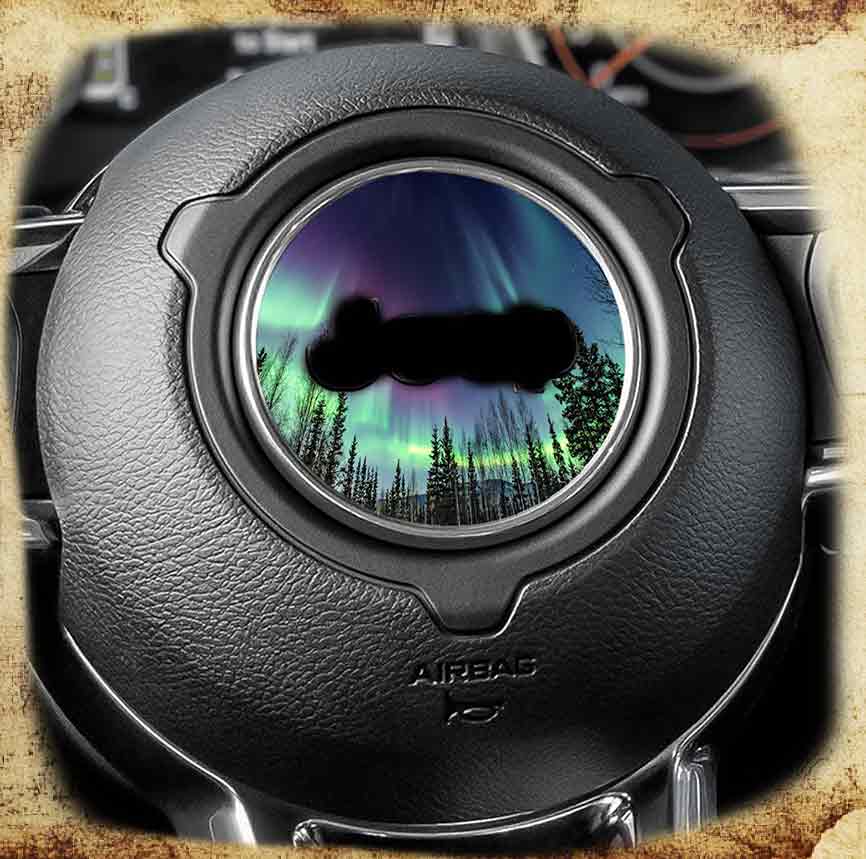 Steering wheel decal Aurora borealis 142