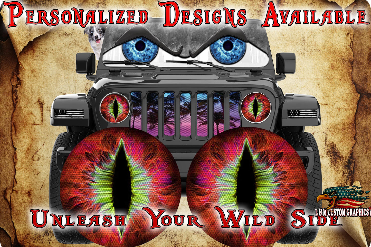 Red and green cat eyes