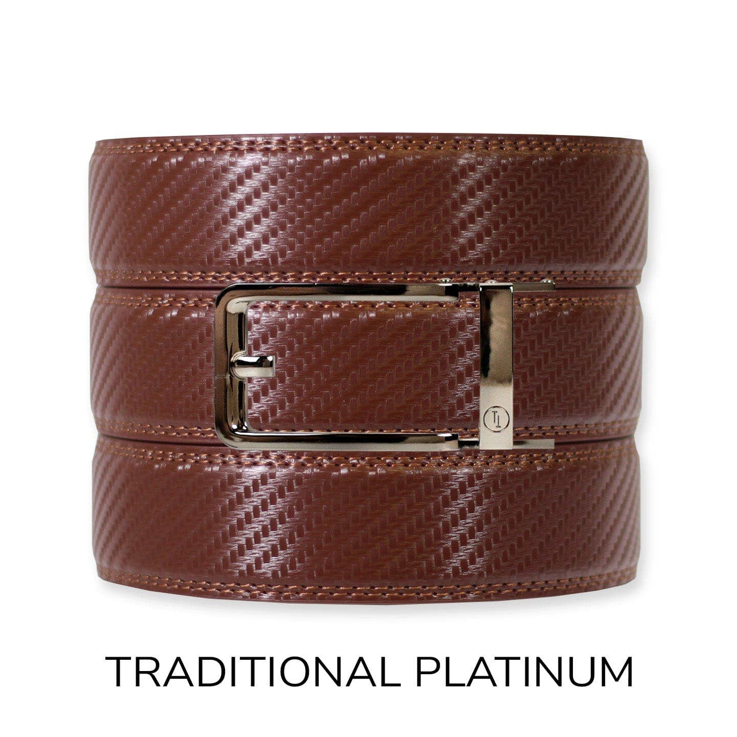 Carbon Chestnut Leather Ratchet Belt & Buckle Set