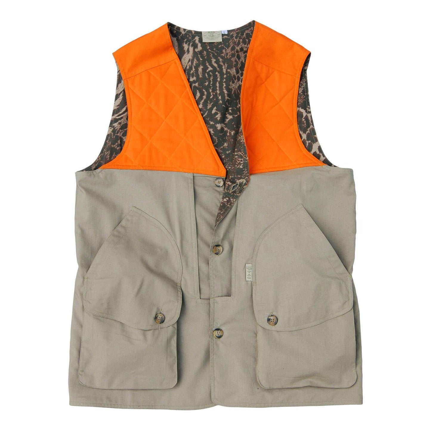 Clay Bird Shooting Safari Vest for Men - Khaki/Blaze