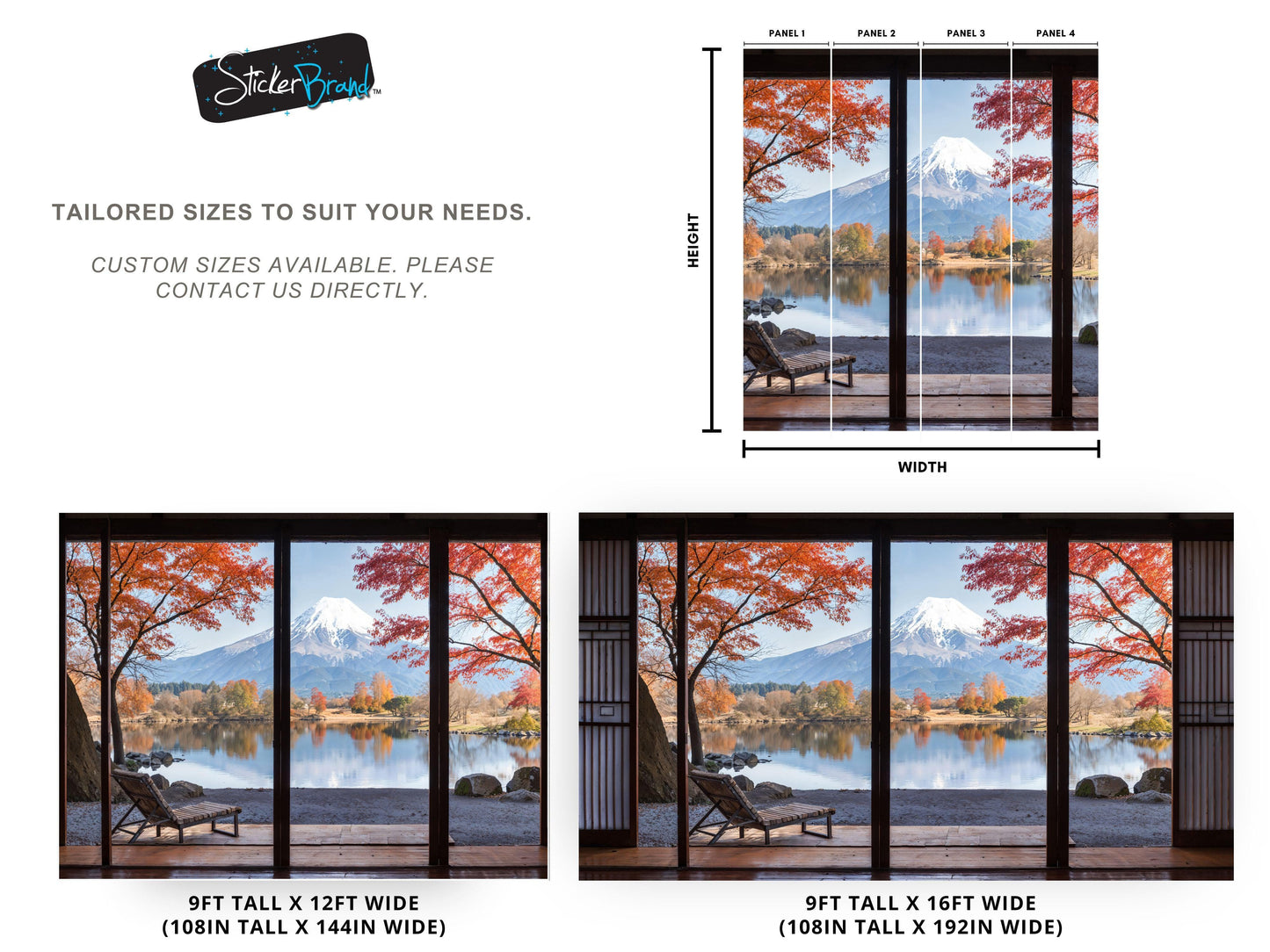 Scenic Lake View with Mount Fuji 3D Wallpaper Mural. #6988