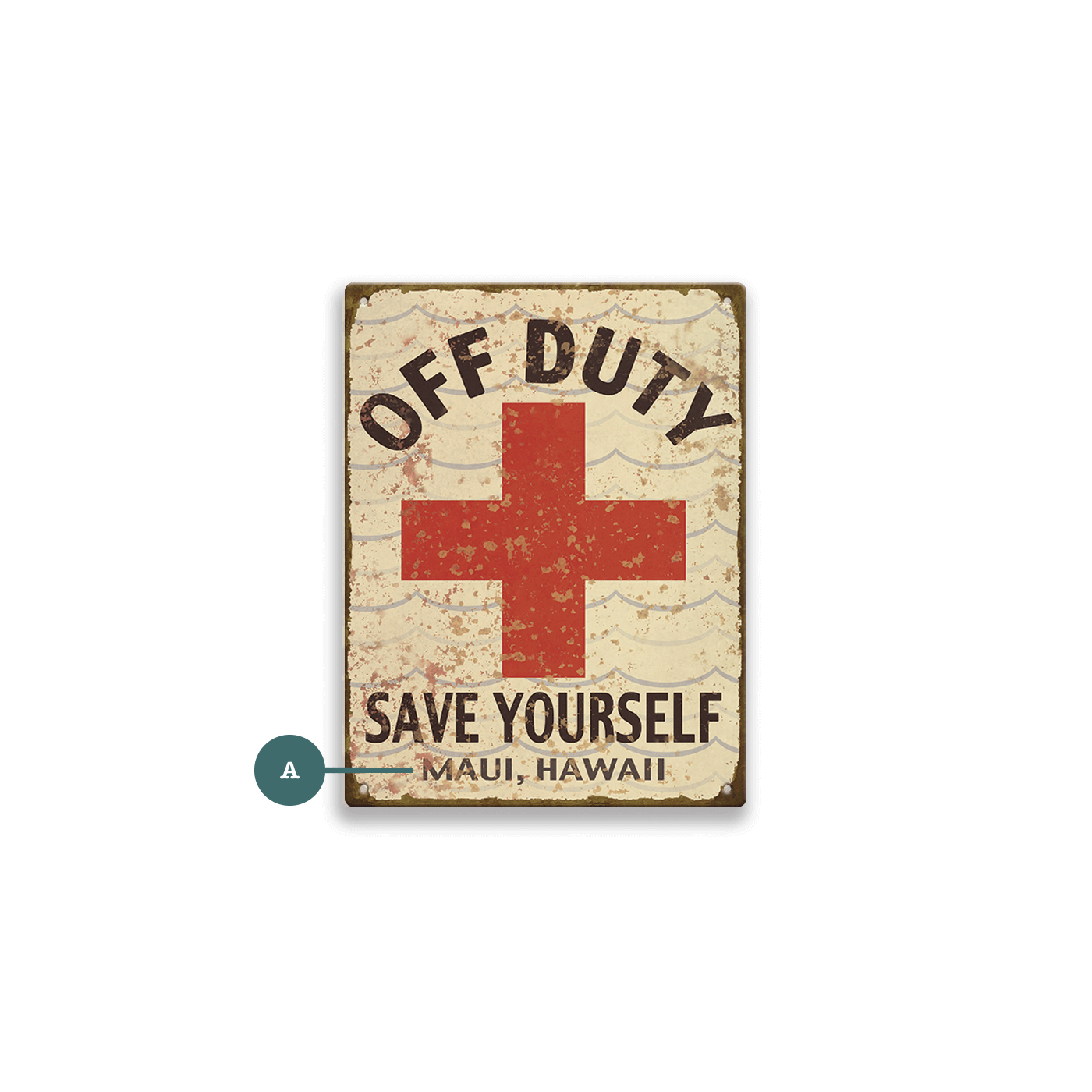Off Duty Lifeguard: Personalized - Metal Wall Art
