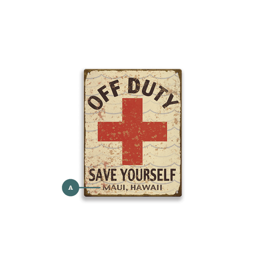 Off Duty Lifeguard: Personalized - Metal Wall Art