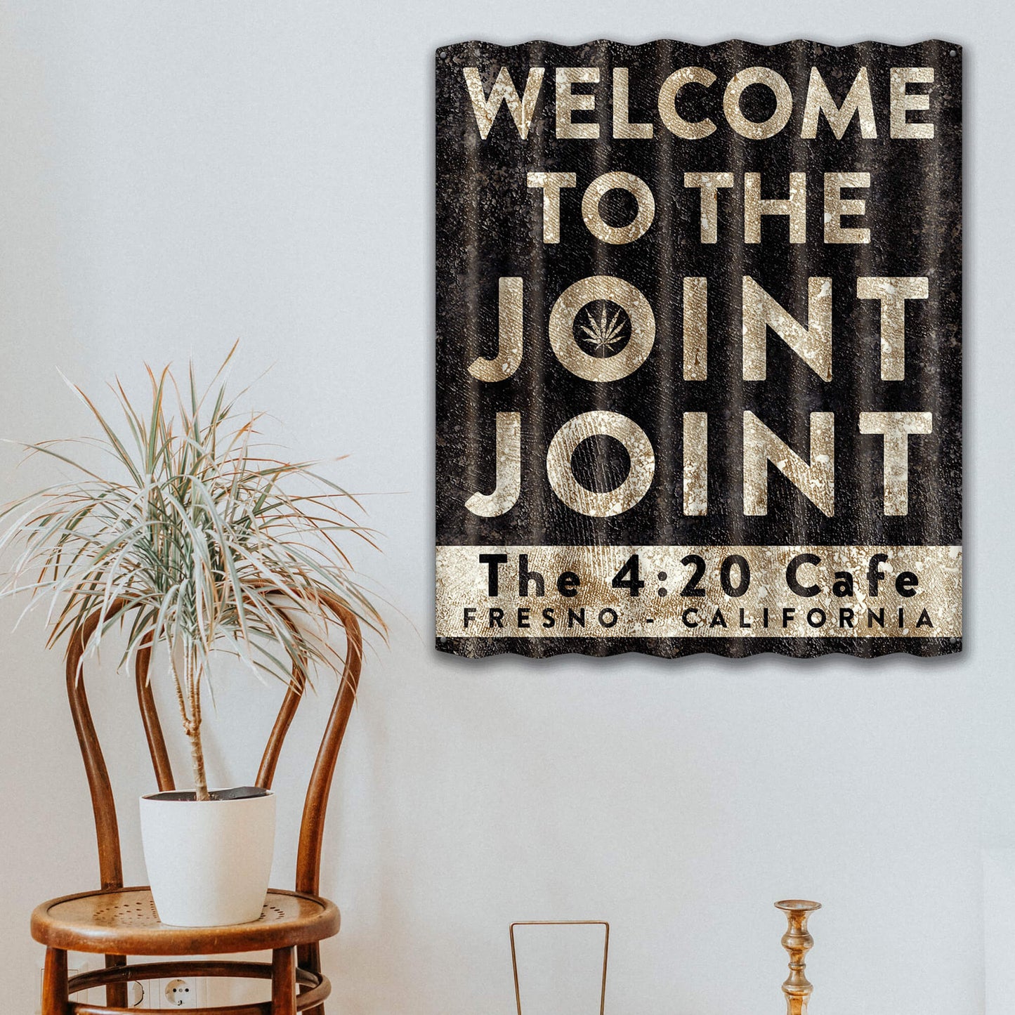 Welcome to the Joint Joint - Corrugated Metal Wall Art