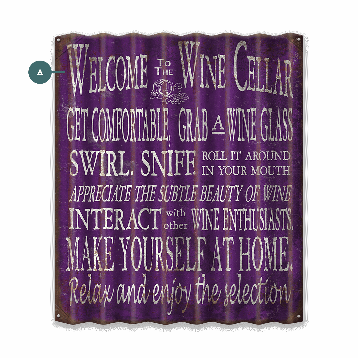 Welcome to the Wine Celler - Corrugated Metal Wall Art