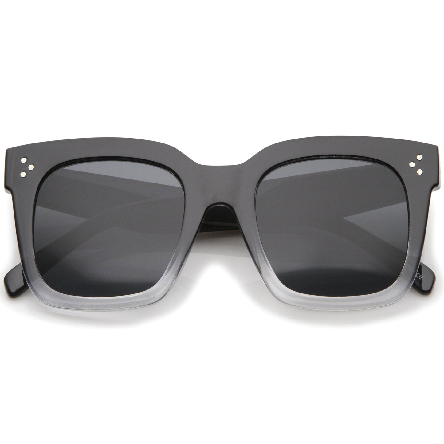 Bold Oversize Flat Mirror Lens Square Frame Horn Rimmed Sunglasses 50mm - A100