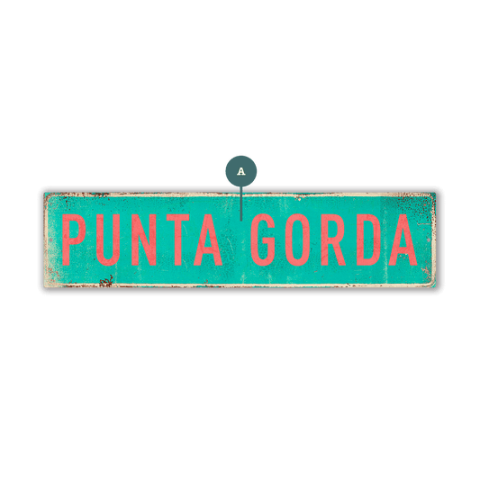 Landmark Classic Custom Signs: Turquoise 1 - Wall Decor