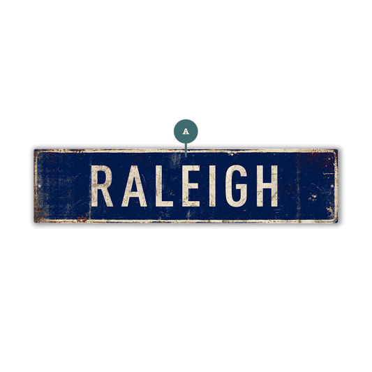 Landmark Classic Custom Signs: Navy 1 - Wall Decor