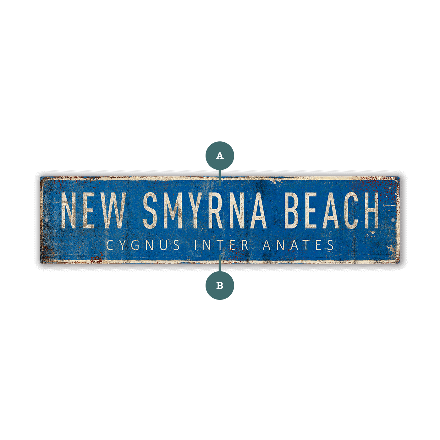 Landmark Classic Custom Signs: Blue 2 - Wall Decor