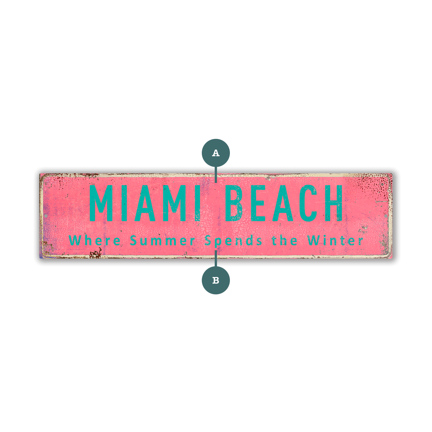 Landmark Classic Custom Signs: Pink 2 - Wall Decor