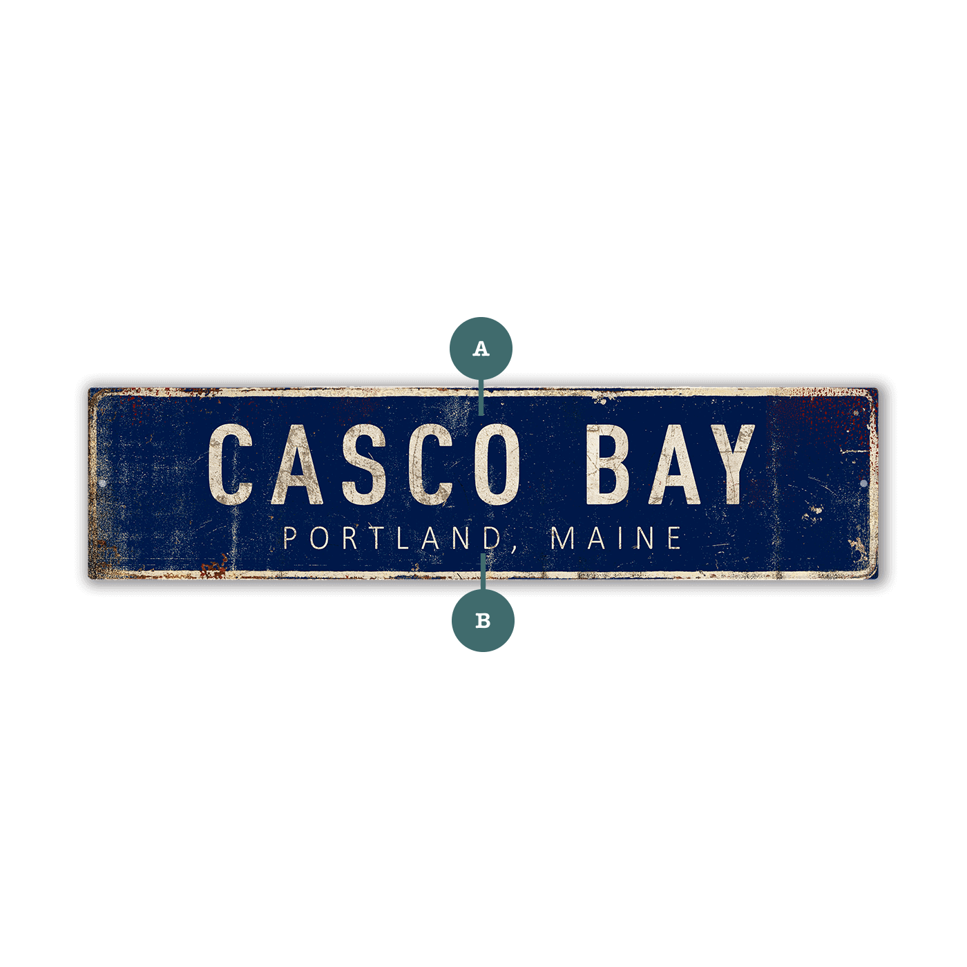 Landmark Classic Custom Signs: Navy 2 - Wall Decor