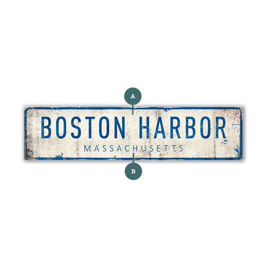 Landmark Classic Custom Signs: Blue Text 2 - Wall Decor