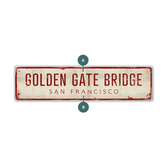 Landmark Classic Custom Signs: Red Text 2 - Wall Decor