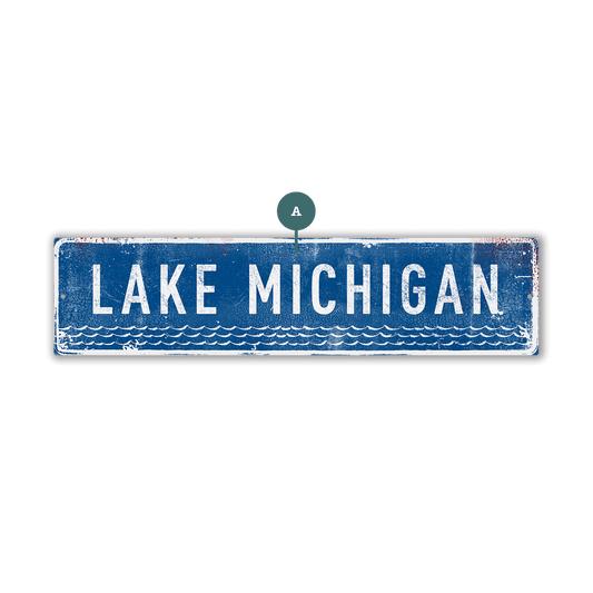 Landmark Waves Custom Signs: Blue 1 - Wall Decor