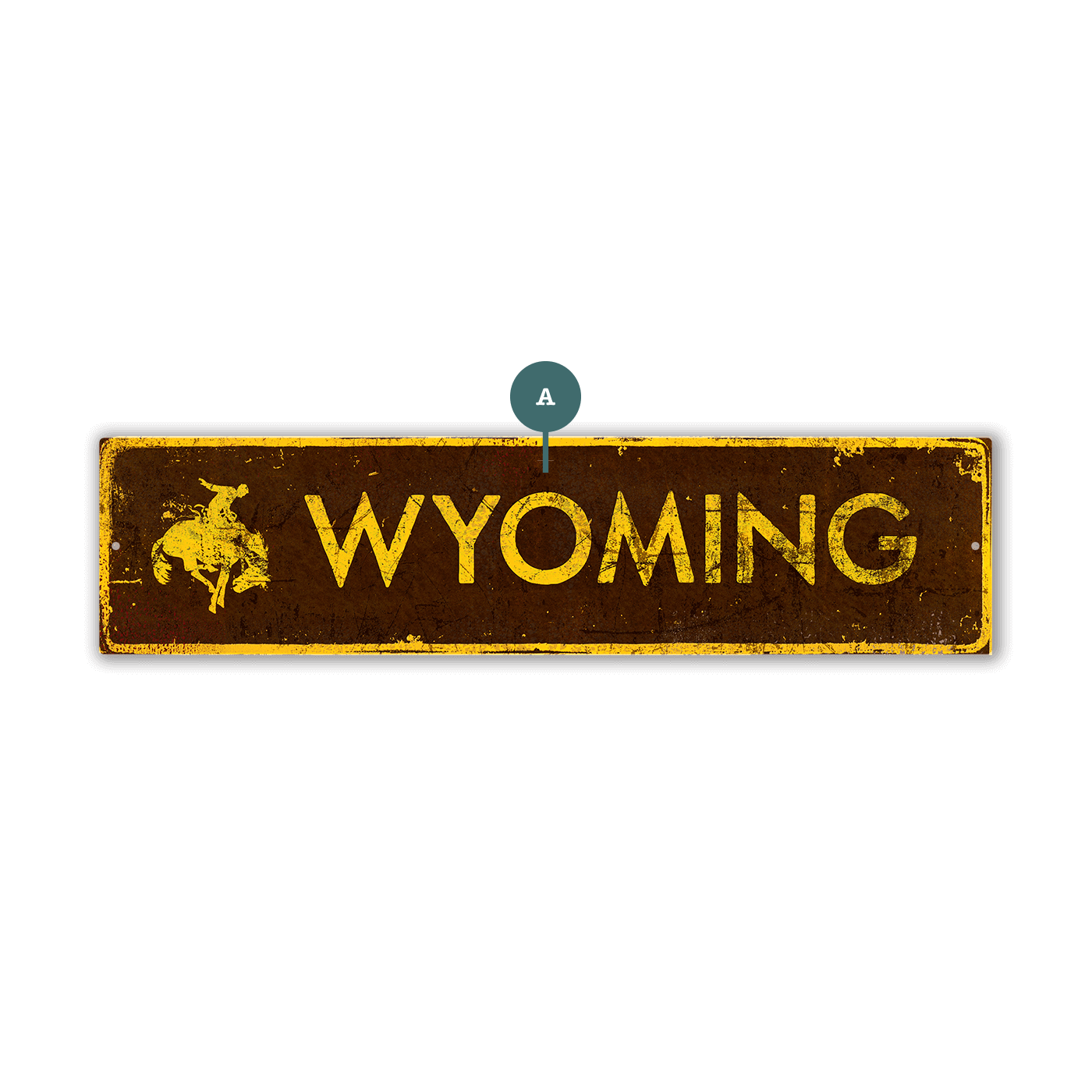 Landmark Bronco Custom Signs: Brown and Yellow 1 - Wall Decor