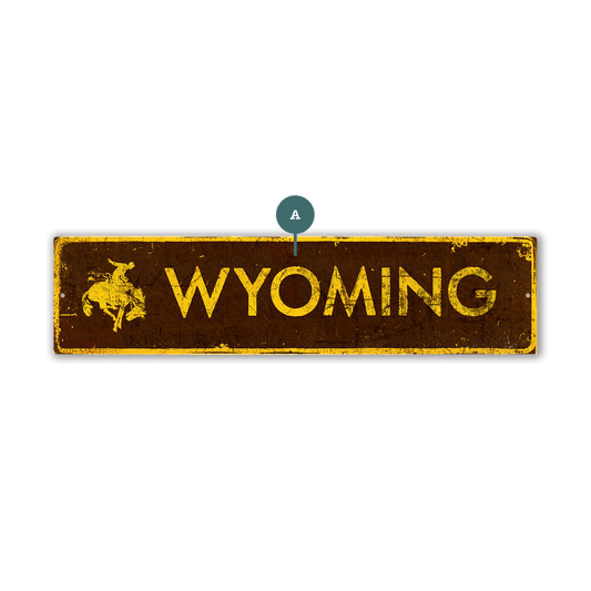Landmark Bronco Custom Signs: Brown and Yellow 1 - Wall Decor