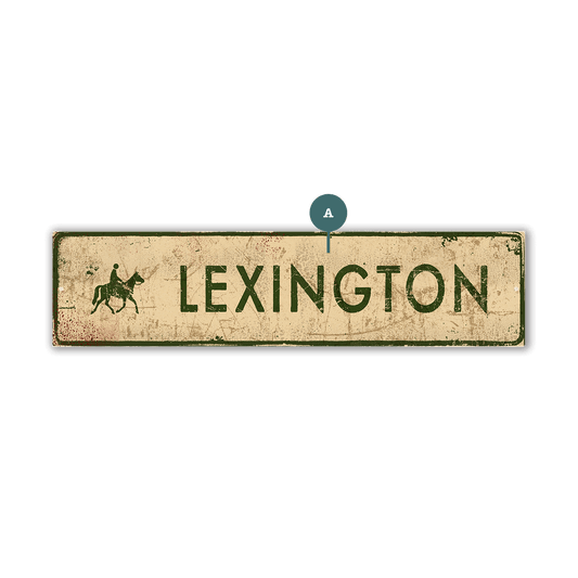 Landmark Horse Riding Custom Signs: Cream & Green - Wall Decor