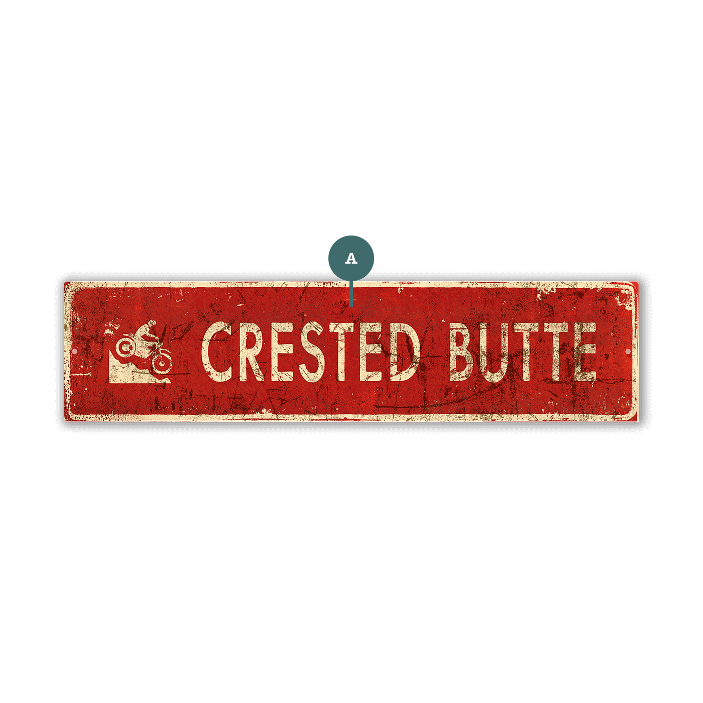 Landmark Motorbike Custom Signs: Red - Wall Decor