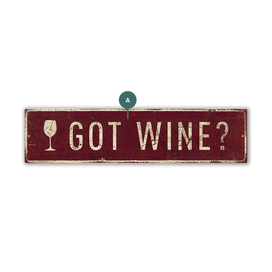 Landmark Wine Glass Custom Signs: Burgundy - Wall Decor