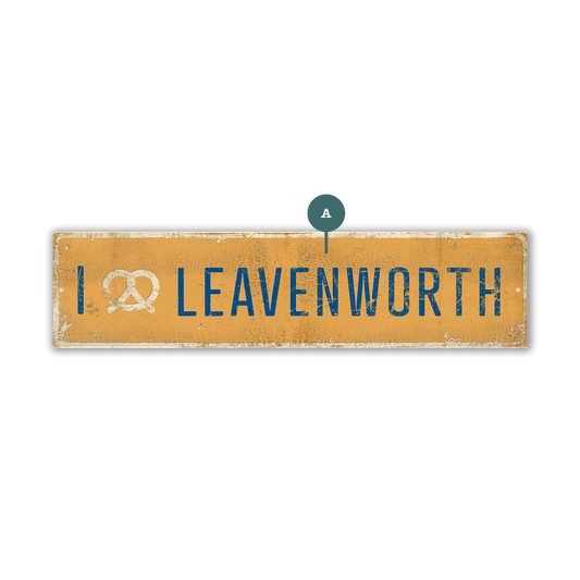 Landmark "I Heart" Custom Signs: Gold Pretzel - Wall Decor