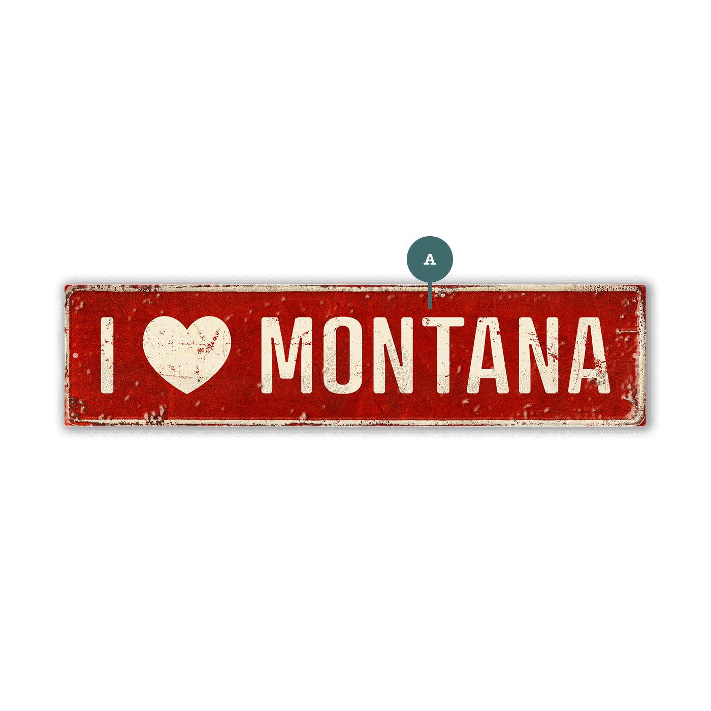 Landmark "I Heart" Custom Signs: Red Heart - Wall Decor