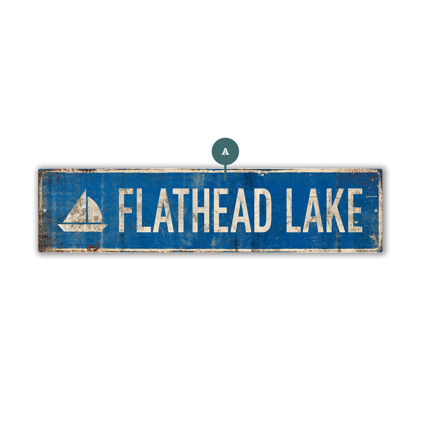 Landmark Sailboat Custom Signs: Blue 1 - Wall Decor