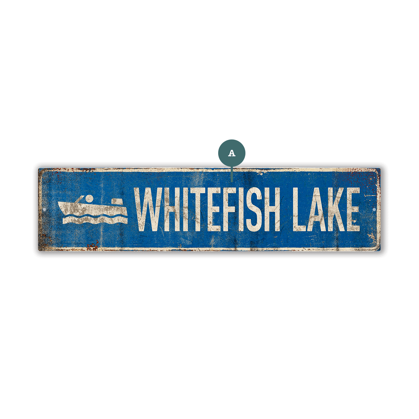 Landmark Speedboat Custom Signs: Blue 1 - Wall Decor