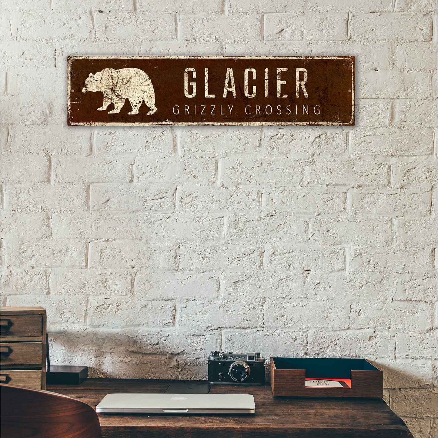 Landmark Grizzly Custom Signs: Brown 2 - Wall Decor
