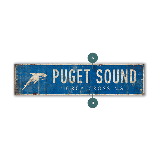 Landmark Orca Custom Signs: Blue 2 - Wall Decor
