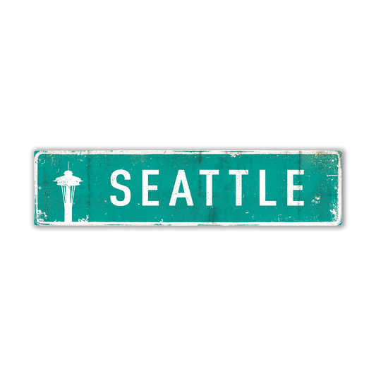 Landmark Space Needle Signs: Teal 1 - Wall Decor