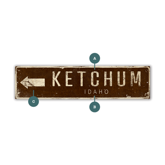 Landmark Arrow Custom Signs: Brown 2 - Wall Decor