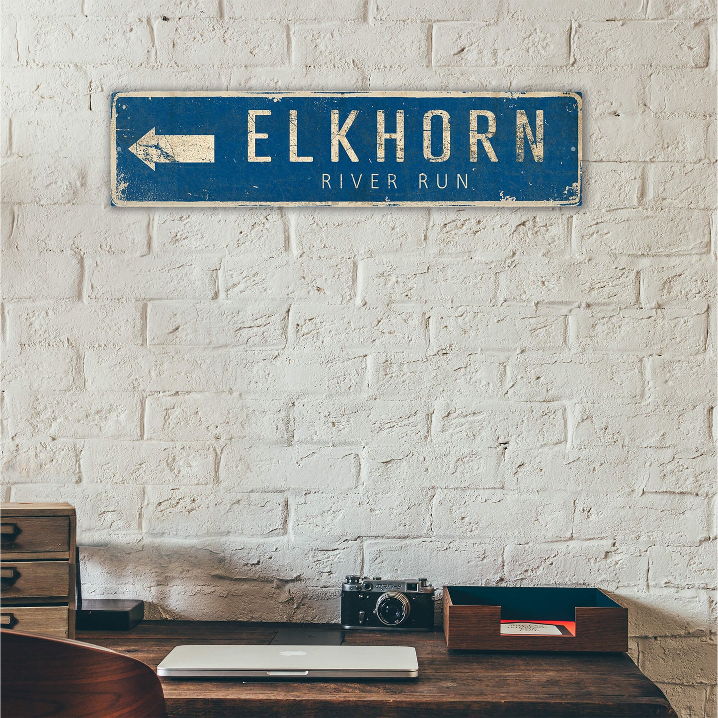 Landmark Arrow Custom Signs: Blue 2 - Wall Decor
