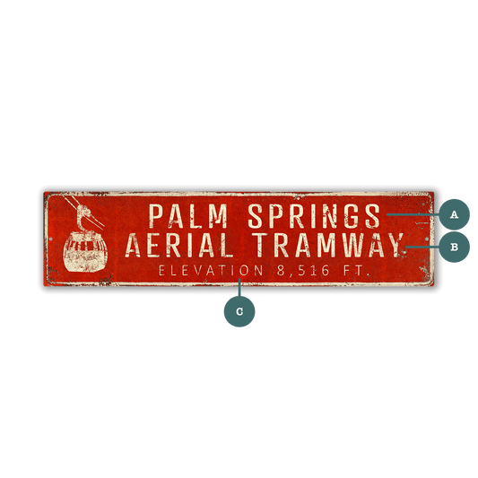 Landmark Tramway Custom Signs: Red 3 - Wall Decor
