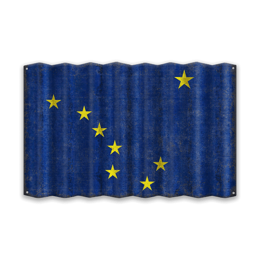 Alaska State Flag - Corrugated Metal Wall Art